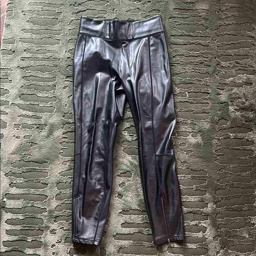ALC Black Faux Leather Leggings size 6